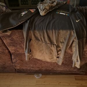 Nike Green Miami Dolphins Veteran's Day - Support Troops Jacket - Men's Medium